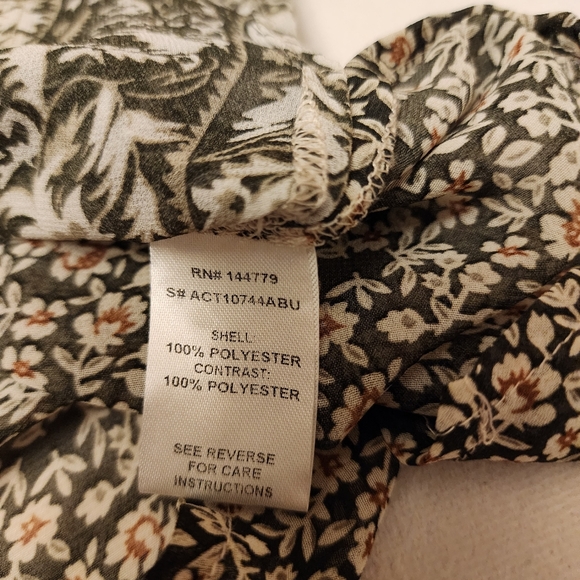 Acoa Floral Woven Sheer Chiffon Blouse Loose Size S - Picture 12 of 14